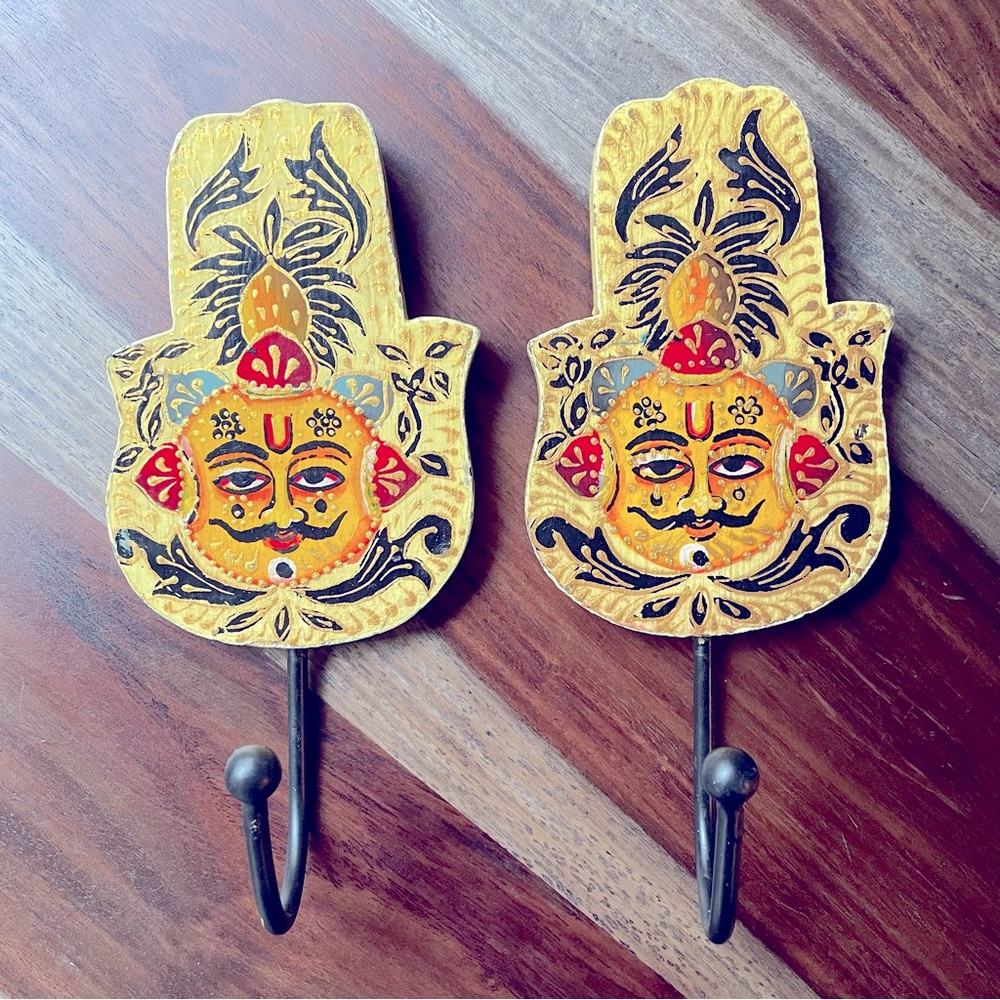 *SET OF 2* Hamsa Mudras Wall Hooks